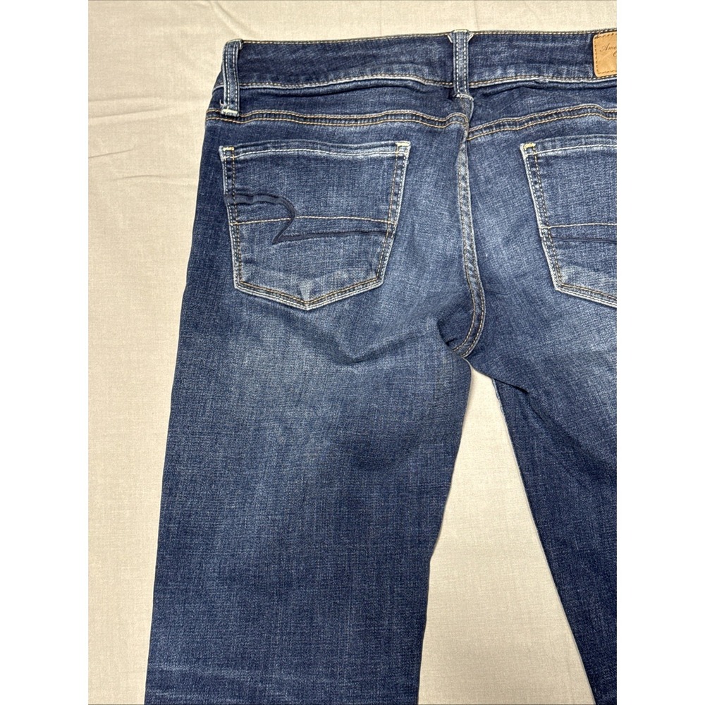American Eagle Women Medium Wash Super Stretch Skinny Leg Denim Blue Jeans 2 Reg - Picture 11 of 16